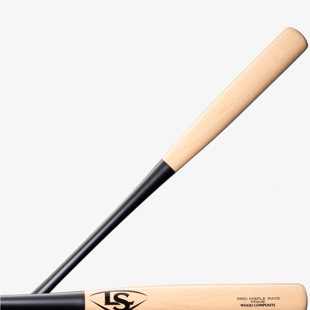 LS Wooden Baseball Bat in Natural and Black
